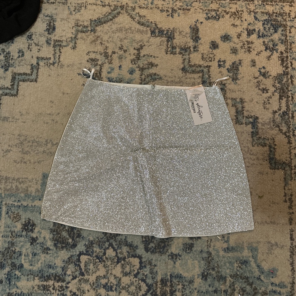 12th Tribe Silver Rhinestone Skirt